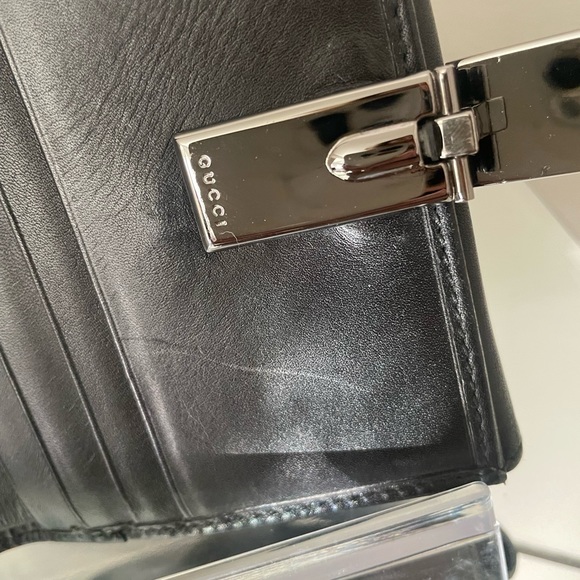 Vintagr Gucci GUCCISSIMA GG Leather featuring Silver buckle  bifold Wallet - Picture 6 of 7